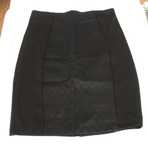 Black Mini Skirt with black leather center